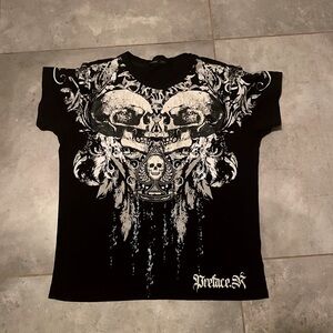 Y2K Romwe Graphic T-shirt Black and White